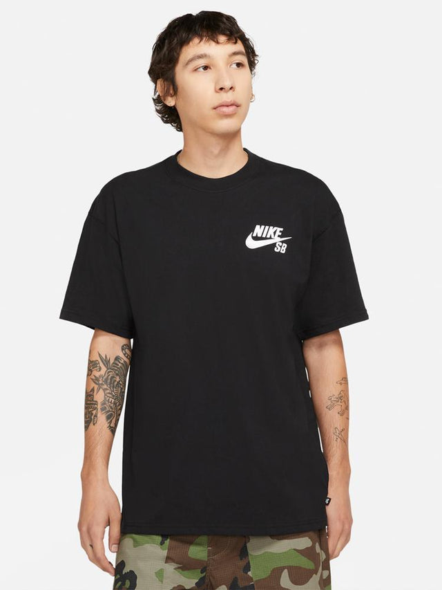 Nike SB Logo Skate Tee - Black White-T-Shirts-Empire Skate