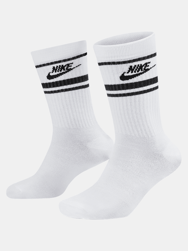 Nike Sportswear Everyday Essential Crew Socks 3pk - White / Black - Empire Skate NZ 