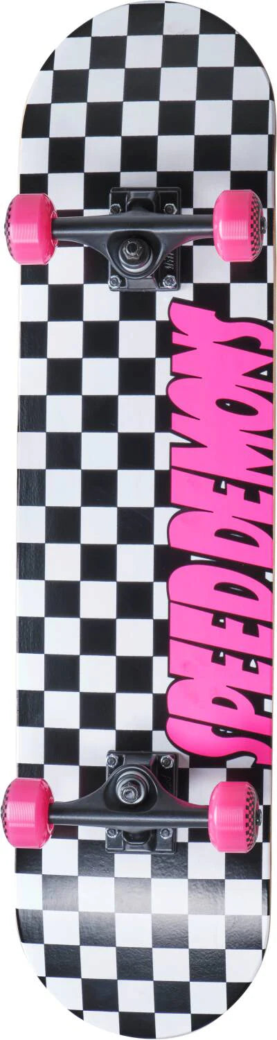 Speed Demons Checkers Black/Pink Complete 7.75"