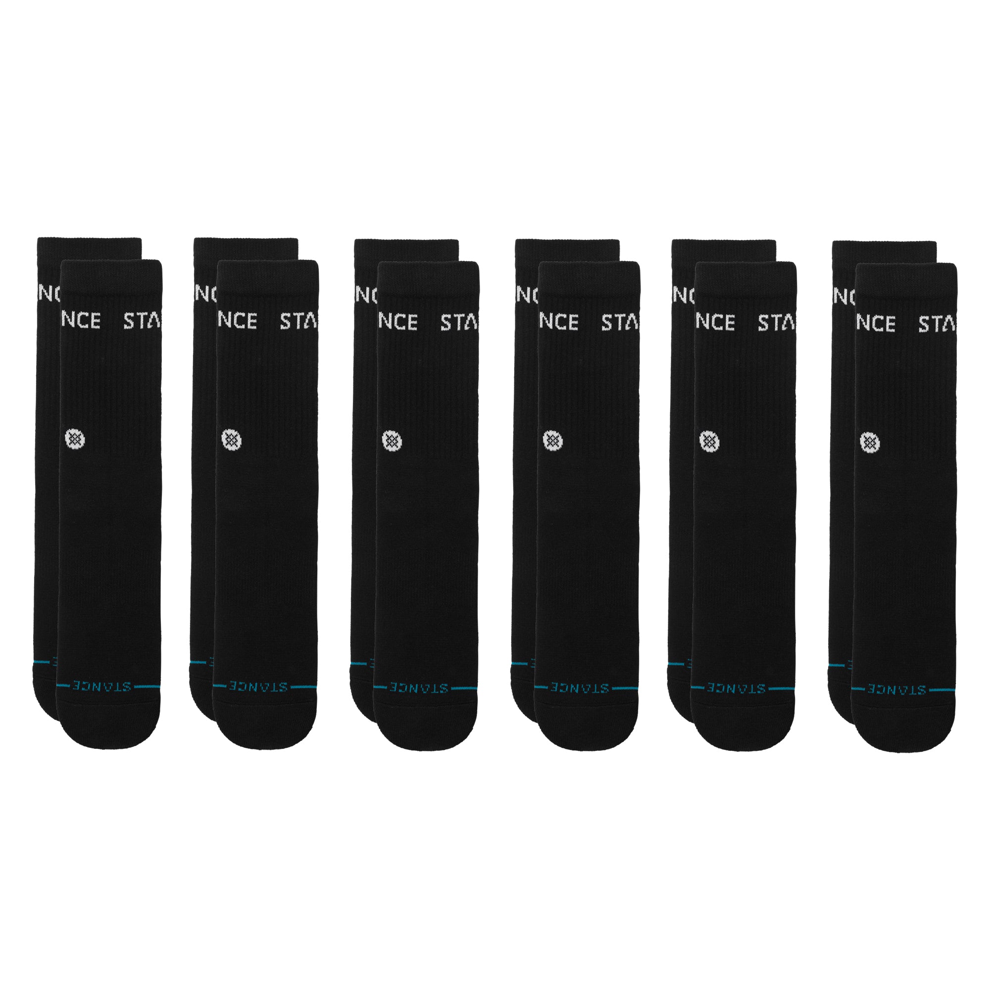Stance Origin 6 Pack Crew Socks - Black