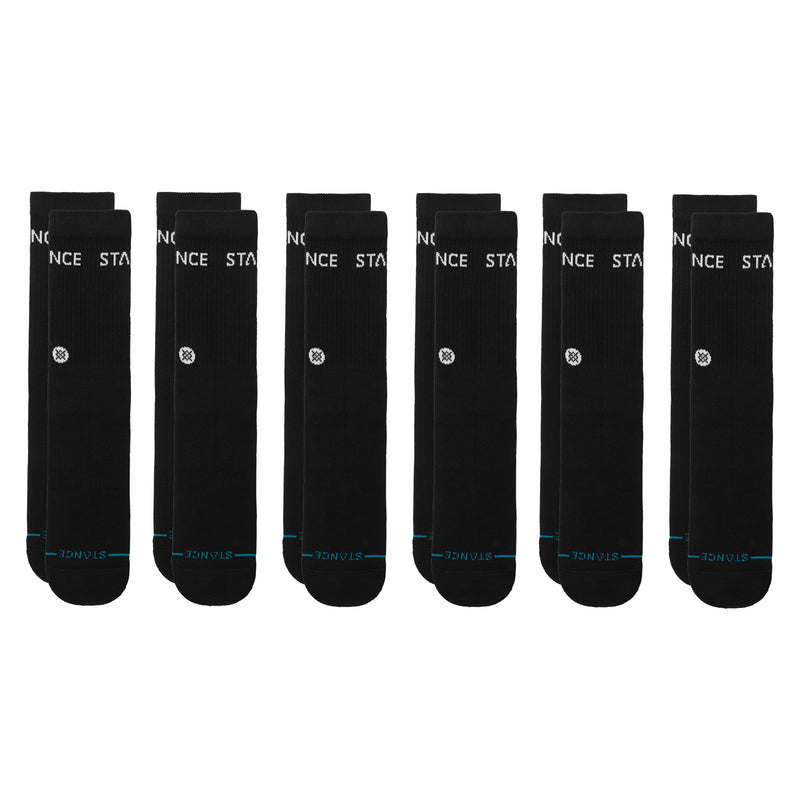Stance Origin 6 Pack Crew Socks - Black