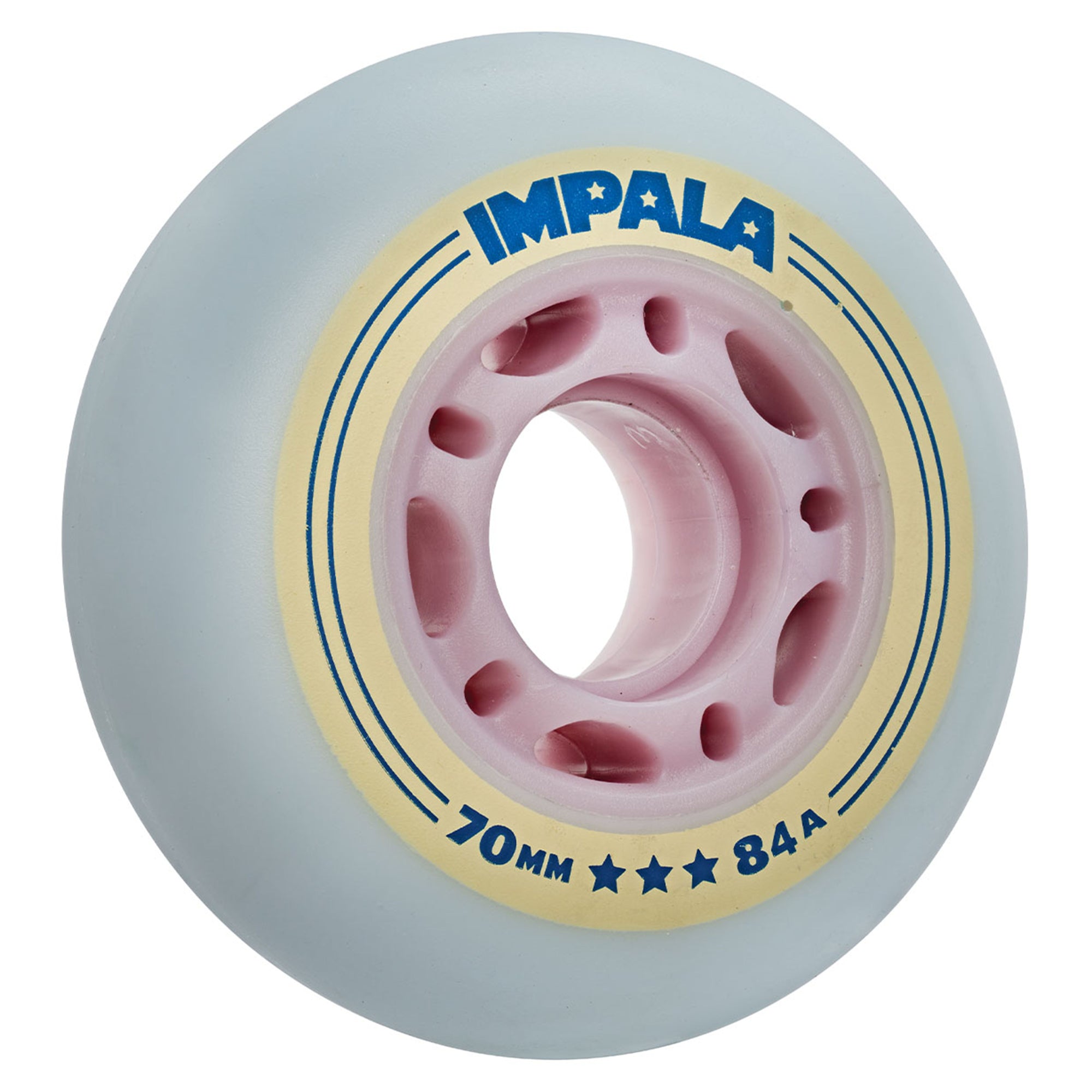 Impala Inline Wheel 4 Pack Sky Blue / Yellow 70mm