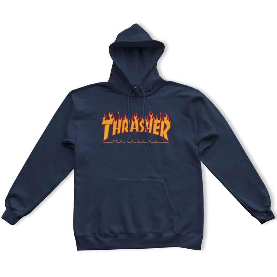 Thrasher Flame Logo Hood - Navy