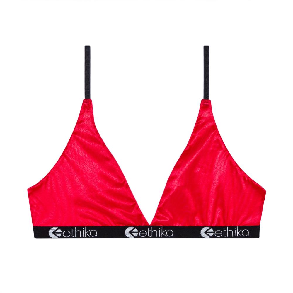 Ethika Womens Red Sheer Triangle Bra