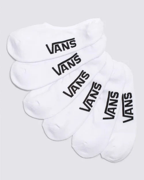 Vans Classic Super No Show Socks Size 9.5-13 3 Pack White